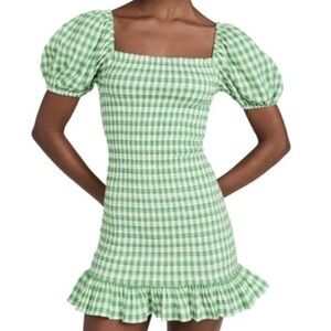 BB Dakota Green Checkered Midi Dress